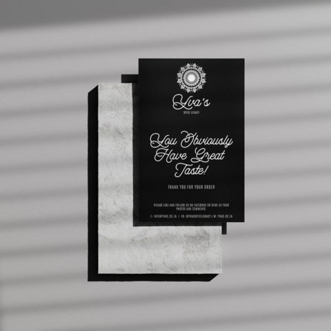 black thank you card design and printing