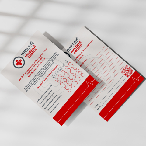 medical centre rate card design and print