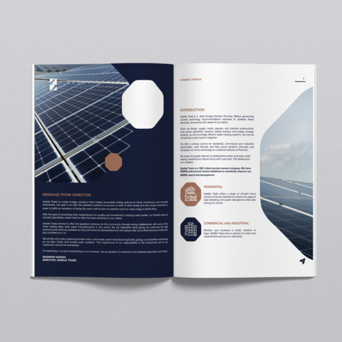 solar energy company profile inside page design south africa