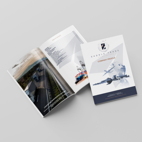 logistics company profile design south africa cover and inner