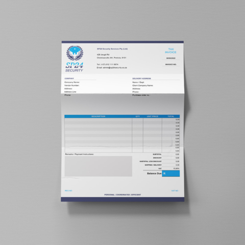 small business invoice logo company profile design pretoria