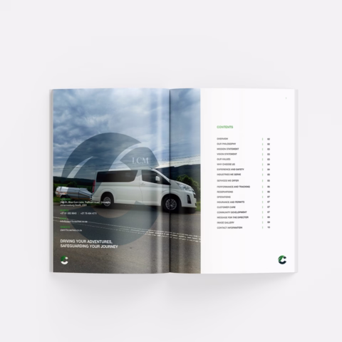 company profile design and layout travel and transport tours south africa and africa bus hire johannesburg coach hire chauffeur 03