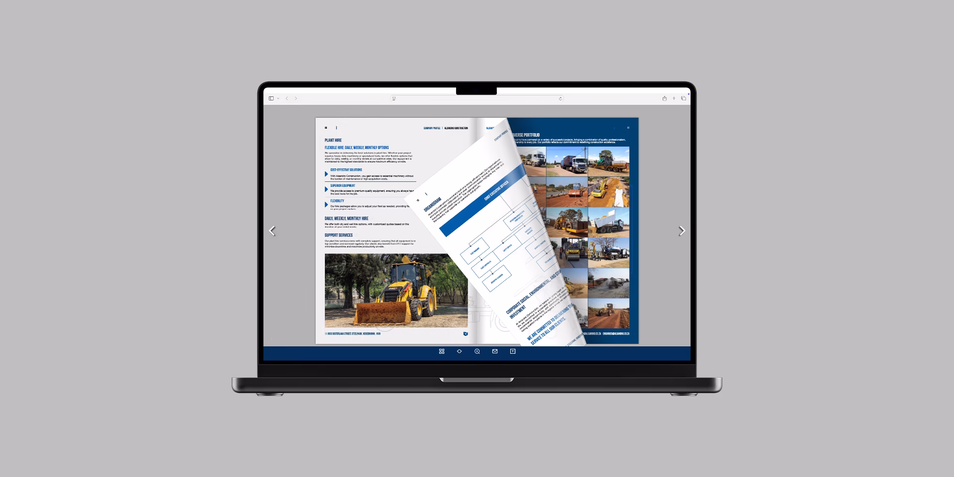 Plant Hire Solutions Company Profile Design